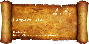 Lampert Alex névjegykártya